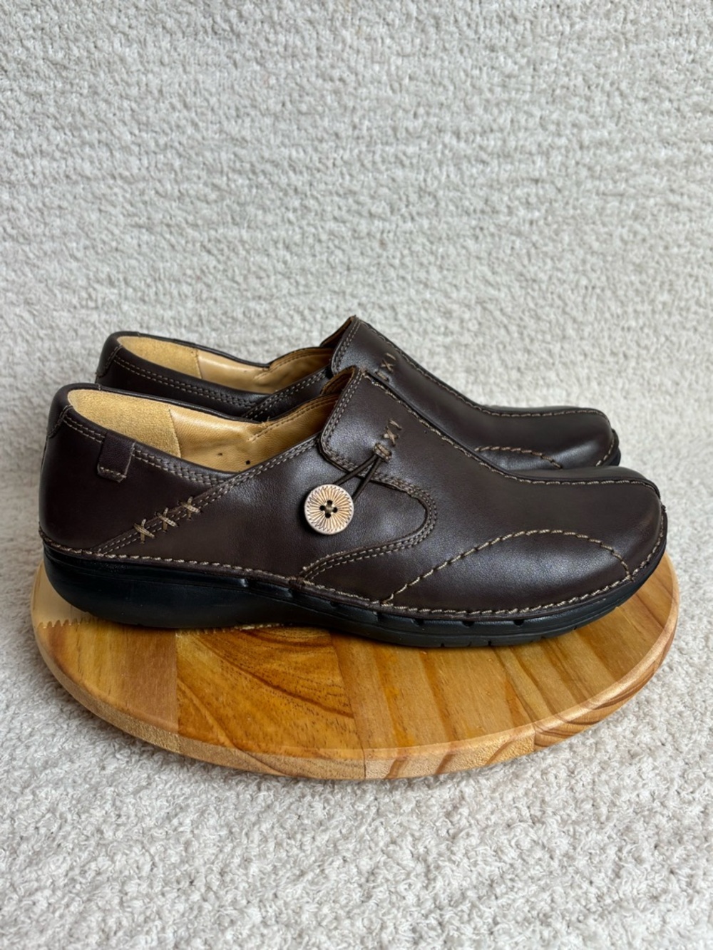 Clarks‎ Unstructured Un.Loop Sz 8N In Brown Casual Comfort Ortho Loafer